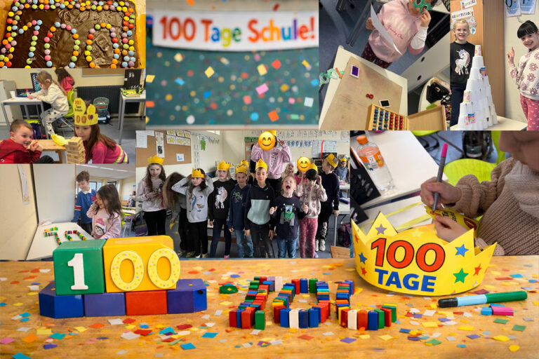 100 Tage Schule – Erstklässler der Erlenbachschule feiern besonderen Meilenstein