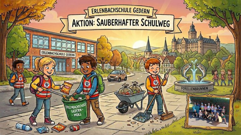 Sauberhafter Schulweg an der Erlenbachschule Gedern